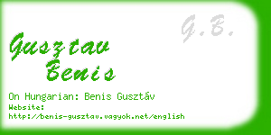 gusztav benis business card