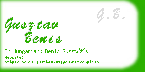gusztav benis business card
